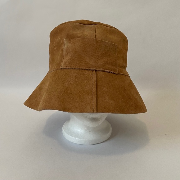 JB x LOC Lack Of Color Tan Suede Leather Bucket Hat, Unisex One Size - Picture 1 of 6